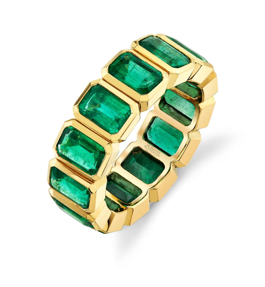 Green Emerald Eternity Octagon band